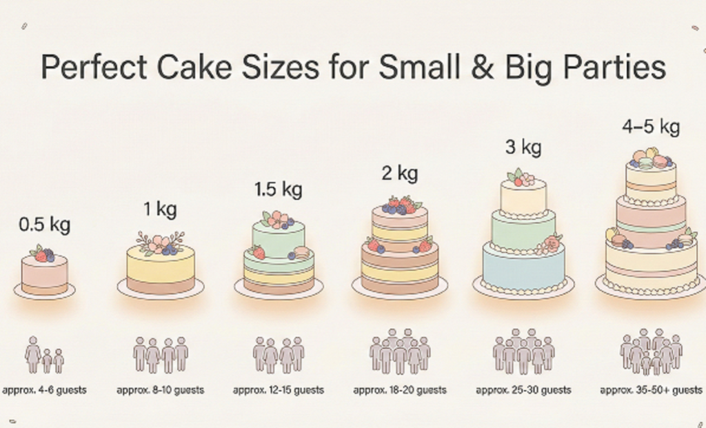 Perfect Cake Sizes for Small & Big Parties
